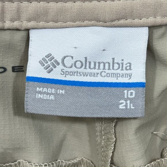 Columbia PFG Capri Pants Size 10 Beige Palm Peak Inseam 21 in - Picture 13 of 15
